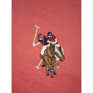 U.S. Polo ASSN Polo Golf Embroidered Patch Coral Shirt Size XL.